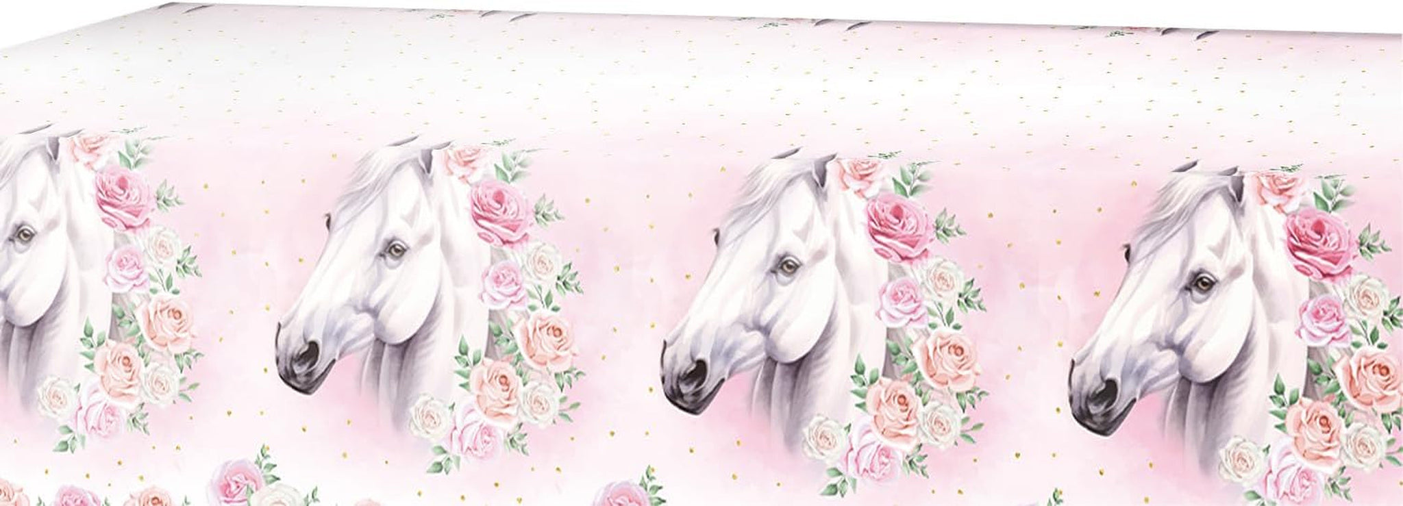 Set de petrecere cu 51 de piese, farfurii de hârtie cu cai roz, pahare, șervețele, pentru copii, fete, băieți, decorațiune de masă cu cai pentru ziua de naștere