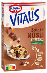 Dr. Oetker Vitalis Chocolate Muesli Classic: Musli pentru micul dejun cu lapte și ciocolată neagră, pachet de 7 (7 x 600g)