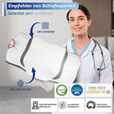 Pernă ortopedică, pernă ergonomică pentru gât, pernă pentru cap, pernă din spumă de memorie originală pentru părți laterale, sprijin pentru spate și stomac, pernă de sprijin pentru gât pentru bărbați, femei (67.3 X 38.2 X 13.8/3Cm) Perne ortopedice cervicale Naty Shop