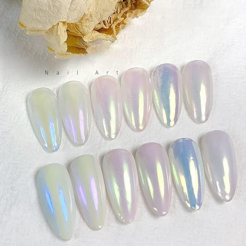 6 Farben Chrom Glitzerpulver Für Nägel, Chrome Nail Powder, Neon Pearl Nail Art Pulver Nagel Pigment Pulver Set DIY Nageldesign
