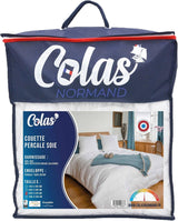 Plapumă din bumbac Percale, 240 X 220 cm, de înaltă calitate, 100% bumbac Percale, moale și confortabil, rezistent, finisaj fin, fabricat în Franța, alb Plapumi si pilote Naty Shop Alb 2 persoane (standard)