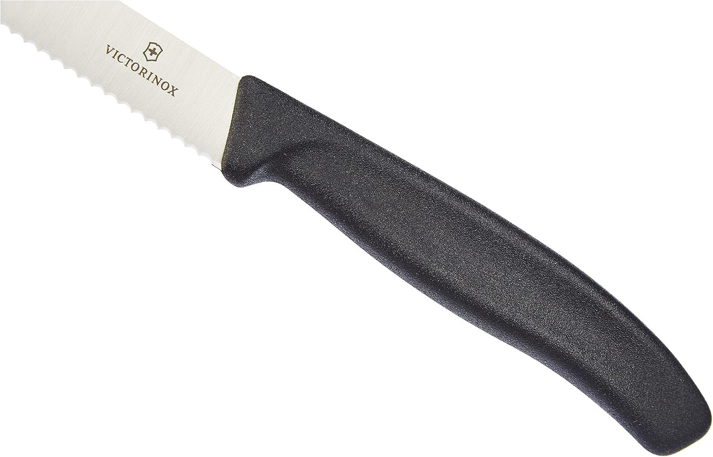 Victorinox Swiss Classic, Profi Tafelbesteck, 12-Teilig, Extra Scharfe Klinge, Wellenschliff, 11 Cm, Rostfreier Stahl, Schwarz Bucatarie Naty Shop
