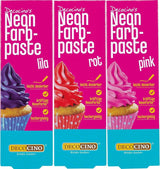 Set de coloranți alimentari Decocino Neon - 3 piese - Roșu, roz, violet - Colorant alimentar cu doză mare - Pentru colorarea prăjiturilor, brioșelor, cupcake-urilor - Fără gust
