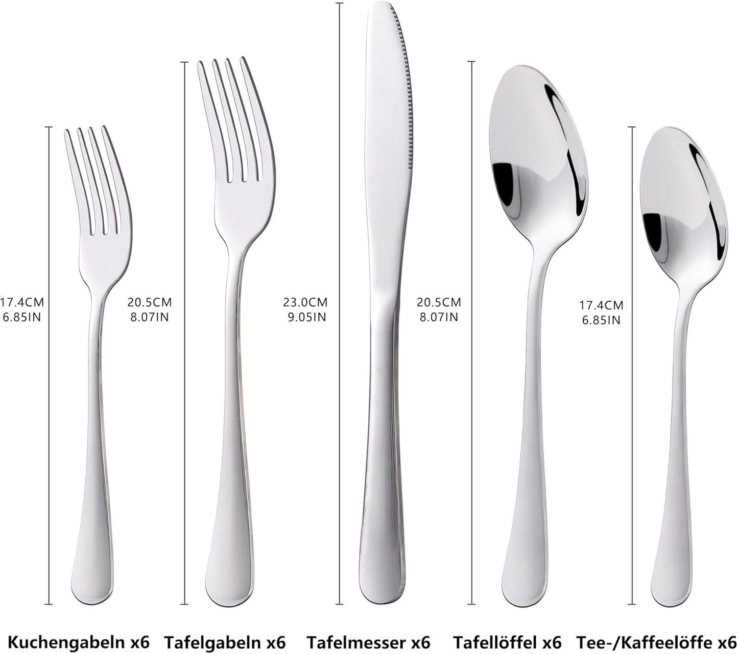 Kitchenboss set tacâmuri 6 persoane: Set de tacâmuri 20 sau 30 de piese Bucatarie Naty Shop