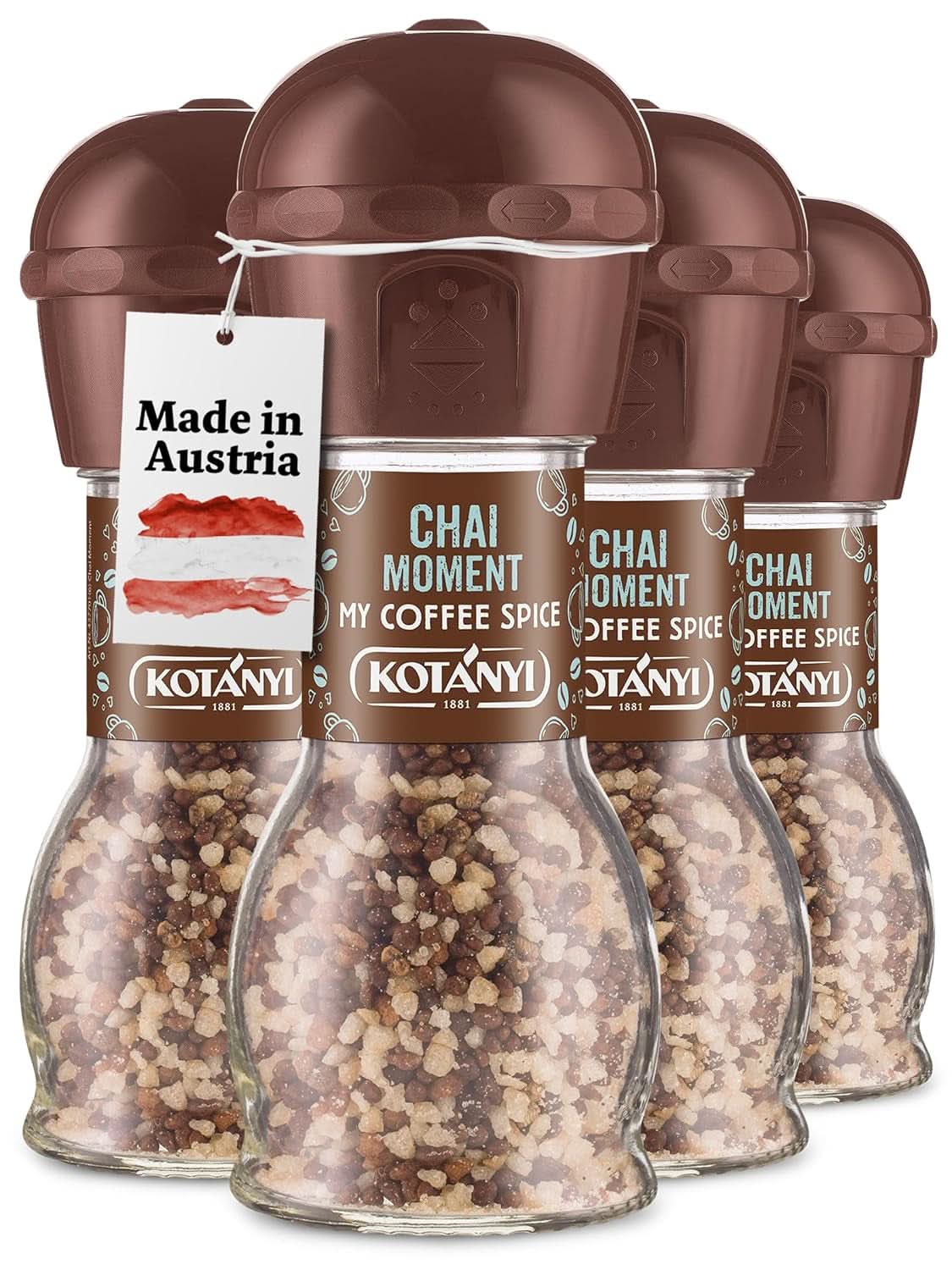 Topping pentru cafea Kotanyi Cacao Kiss | Ciocolată minunată cu bucăți fine de ciocolată, pachet de 4 (4 X 63 grame) Naty Shop Chai Moment 4 x 50 grame