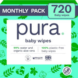 Șervețele umede ecologice de unică folosință pentru bebeluși, pentru pielea sensibilă a bebelușilor, 70 de șervețele (1 pachet), 99% apă, 100% fără plastic, pentru pielea sensibilă, predispusă la eczeme, nou-născuți, biodegradabile, vegane