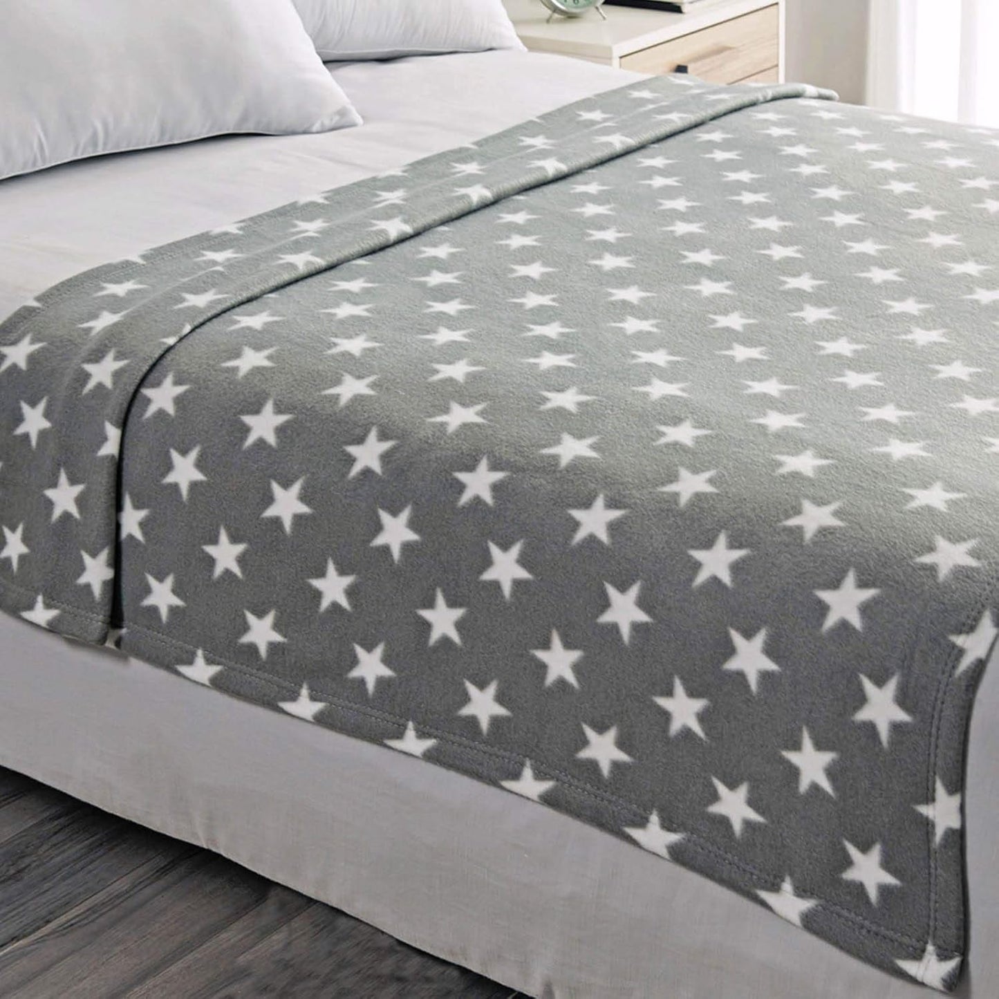 DREAMSCENE pătură confortabilă pătură pufoasă pătură fleece - living pătură cald iarna moale, canapea pătură, pătură canapea, pătură cuddly copii, living & pături cuddly 120X150Cm, canapea arunca pătură gri stele Paturi si Cuverturi Besuche den DREAMSCENE-Store