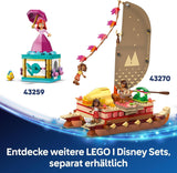 LEGO Ç€ Disney Vaiana 2: Pluta de aventură a Vaianei - Barcă de jucărie cu vele, punte detașabilă, foc de tabără și 3 mini păpuși, inclusiv Loto și Moni - Cadou pentru fete 6+ și fani - 43270 Seturi de constructie Besuche den LEGO-Store