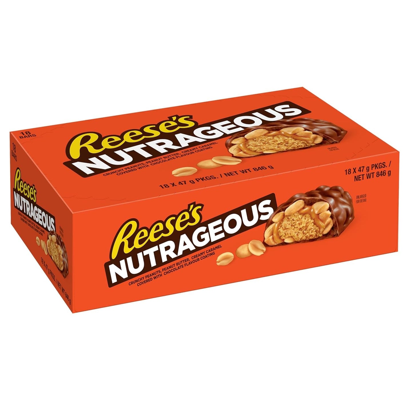 Unt de arahide Nutrageous - Batoane de ciocolată cu unt de arahide: 18 bucăți (18 x 47 g)