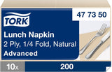 Tork Soft Lunch Napkin alb, pliat 1/8, 3 straturi, 33 cm × 33 cm, 150 șervețele, 477416