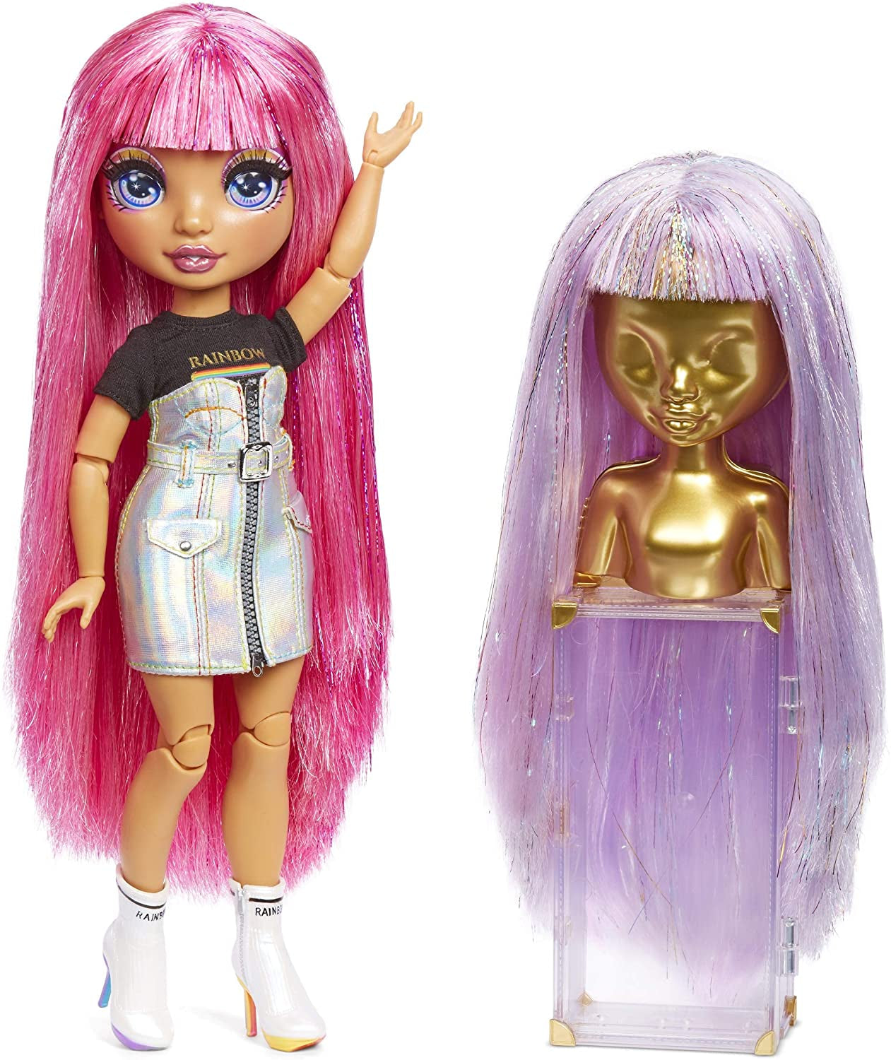 Rainbow High 571049 Fashion Studio - Păpușă exclusivă cu haine, accesorii și 2 peruci strălucitoare - Creează peste 300 de ținute!