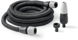 GF SRL, Aquapop Grey Easy 10, furtun împletit autoextensibil de 10 metri, fabricat în Italia, cu mini pulverizator de grădină și conectori pentru irigarea grădinii, gri închis