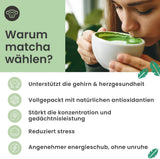 Pudră de matcha Purechimp de calitate ceremonială 50 g. Pudră de ceai 100% pură din culturi umbrite pentru latte, infuzii și rețete. Borcan reciclabil. Bogat în antioxidanți.