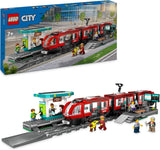Tramvai LEGO City cu stație, idee de cadou pentru fanii jucăriilor cu vehicule de la 7 ani, cu 6 minifigurine și un câine ghid pentru jocuri de rol, jucărie de construcție 60423 Seturi de constructie Besuche den LEGO-Store Titlu implicit
