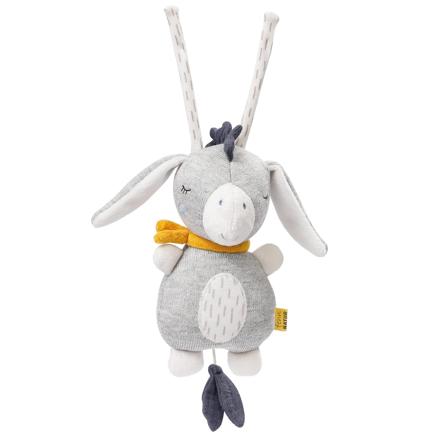 Fehn mini music box fairy - jucărie de pluș și ajutor pentru somn: cutie muzicală cu vânt cu melodia moale "Lacul lebedelor" liniștește în orice situație - pentru bebeluși și copii mici de la 0+ luni Jucarii Bebe Naty Shop Natura măgarului