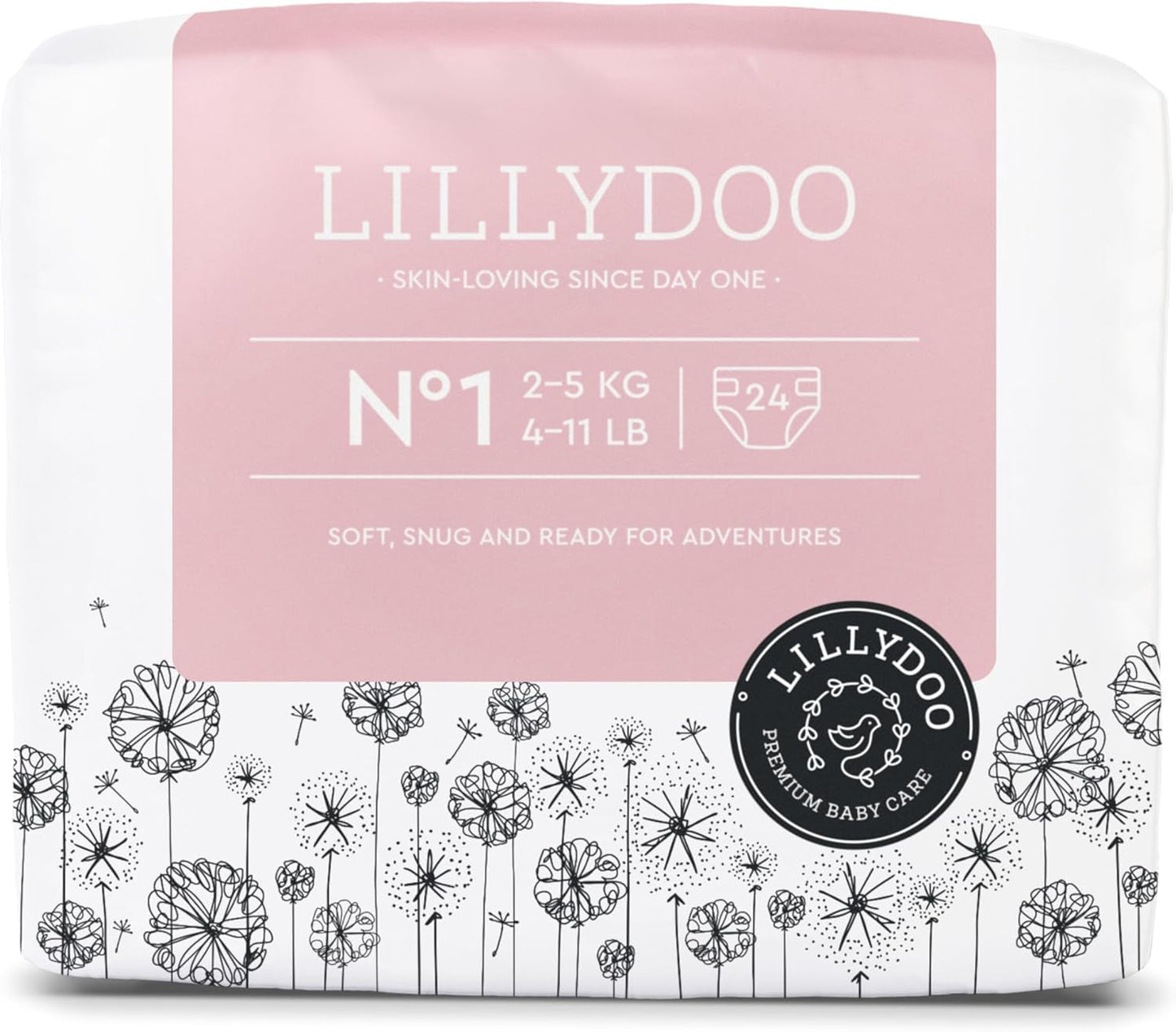 Scutece pentru bebeluși LILLYDOO prietenoase cu pielea - Mărimea 3 (6-10 kg), 29 de bucăți, protecție fiabilă împotriva scurgerilor, moi, fără parfum și fără loțiune pentru pielea sensibilă, testate dermatologic