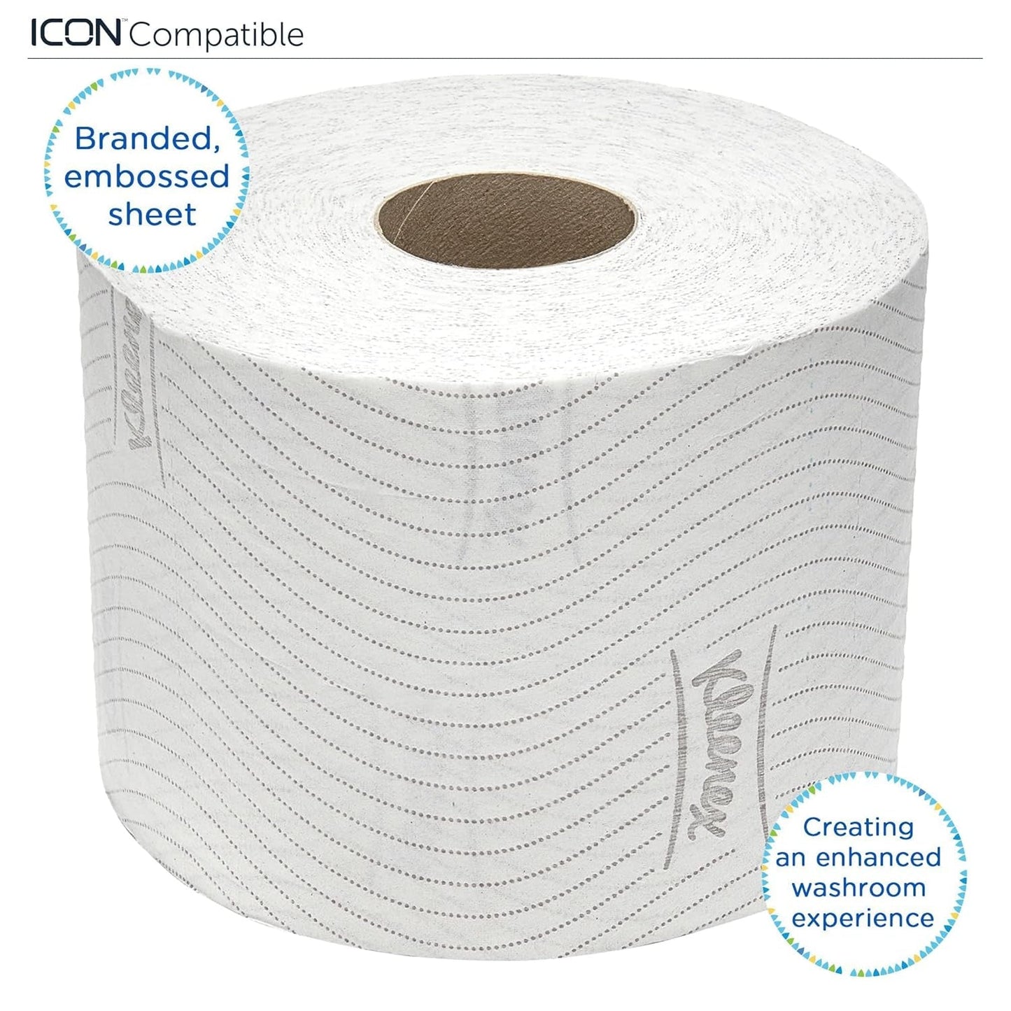 Hârtie igienică Kleenex standard roll 8441 - hârtie igienică cu 2 straturi - 6 pachete a câte 6 role X 600 foi fiecare, alb (36 role/21.600 foi în total)