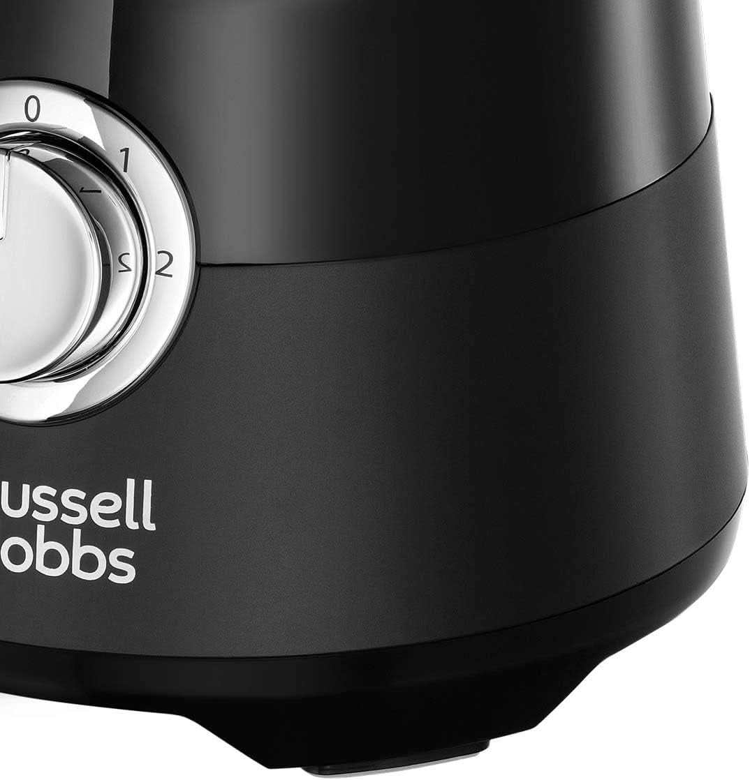 Russell Hobbs Standmixer [1,5L Glasbehälter] Matt Schwarz (Starker 0.9PS Motor, Impuls-/Ice-Crush-Funktion, Edelstahlmesser, Bpa-Frei Mixer, Elektrischer Zerkleinerer, Smoothie-Maker) 24722-56 Bucatarie Naty Shop