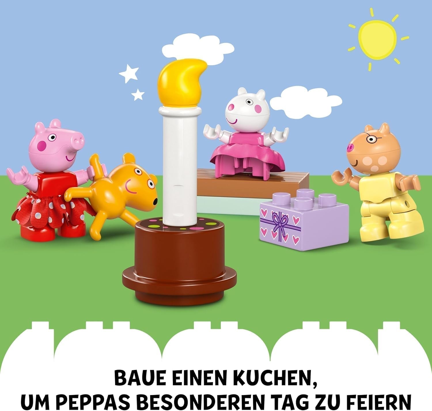 LEGO DUPLO Peppa's Birthday House: Jucărie creativă cu 3 figuri, casă de jucărie de construit și reconstruit pentru copii de la 2 ani, băieți și fete, promovează dexteritatea 10433 Seturi de constructie Besuche den LEGO-Store
