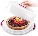 Recipient pentru prăjituri Metaltex, reglabil pe înălțime, polipropilenă, alb/transparent, ⌀ 30 cm, înălțime reglabilă de 8 și 15 cm Cutii depozitare alimente Naty Shop