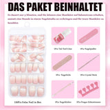 120 buc unghii false roz nud cu lipici de unghii - 12 dimensiuni unghii ovale scurte, pătrate, prin presare - unghii frumoase, unghii artificiale pentru lipire - potrivite pentru designul unghiilor DIY pentru femei (gradient roz Squoval)