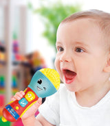 Clementoni - Microfon pentru copii, joc muzical electronic pentru copilăria timpurie, jucărie 10-36 luni, centru de activitate cu lumină și sunete, 17931 Jucarii Bebe Naty Shop