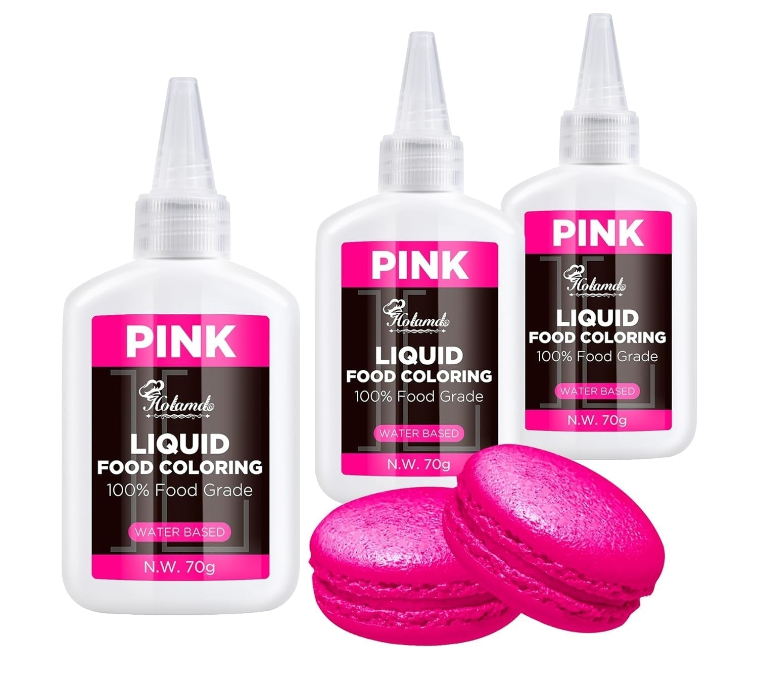 Colorant alimentar lichid, set de coloranți alimentari Red Velvet pentru copt torturi, macaroane, fursecuri, coloranți alimentari pentru decorarea torturilor, lichid pentru colorat băuturi (70 g x 3)