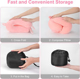 TALLGO Travel Neck Pillow, cea mai bună pernă de avion din spumă de memorie pentru tetieră, pernă moale reglabilă pentru avion, mașină și casă, roz Perne ortopedice cervicale Naty Shop