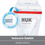 Pungi de lapte matern NUK, care economisesc spațiu și se pot utiliza imediat, 180 ml, 25 buc, transparente Accesorii Hrana si Alaptare Bebe Naty Shop