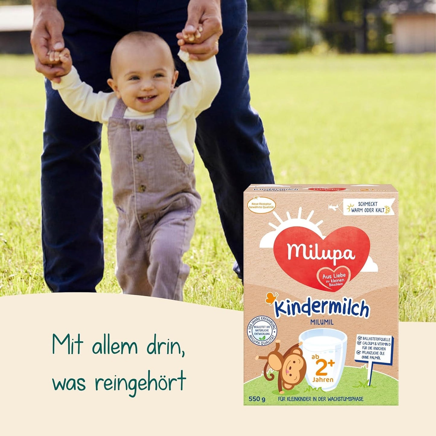 Milupa Milumil Lapte de creștere 2+ – De la 1 an – Pentru copiii mici în faza de creștere - 5 x 550 g