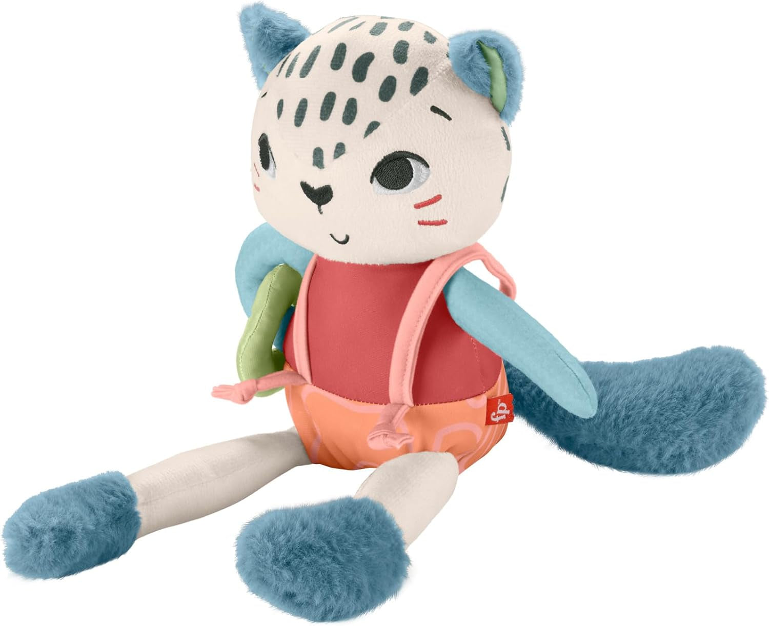 Fisher-Price Giant Ear Elephant - Jucărie adorabilă din pluș moale cu urechi foarte mari, fabricată din plastic reciclat în proporție de 90% și ambalaj certificat FSC, pentru bebeluși de la 3 luni în sus, HKD63 Jucarii Bebe Naty Shop Leopard de zăpadă