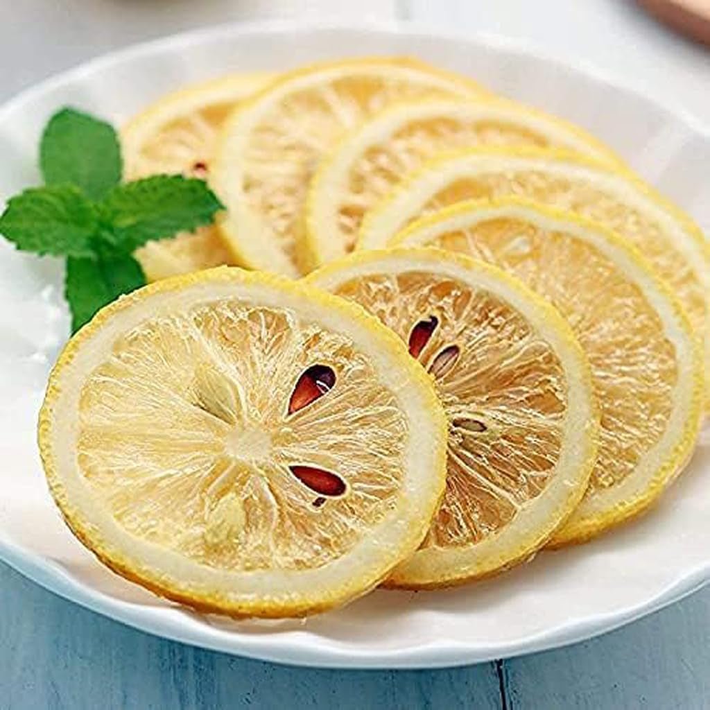 (£0.55) Felii uscate de lămâie, ceai de lămâie, fructe citrice acre și răcoritoare, fără zahăr, vegan și kosher, 250g (0.25kg) (250g) Produse deshidratate Naty Shop