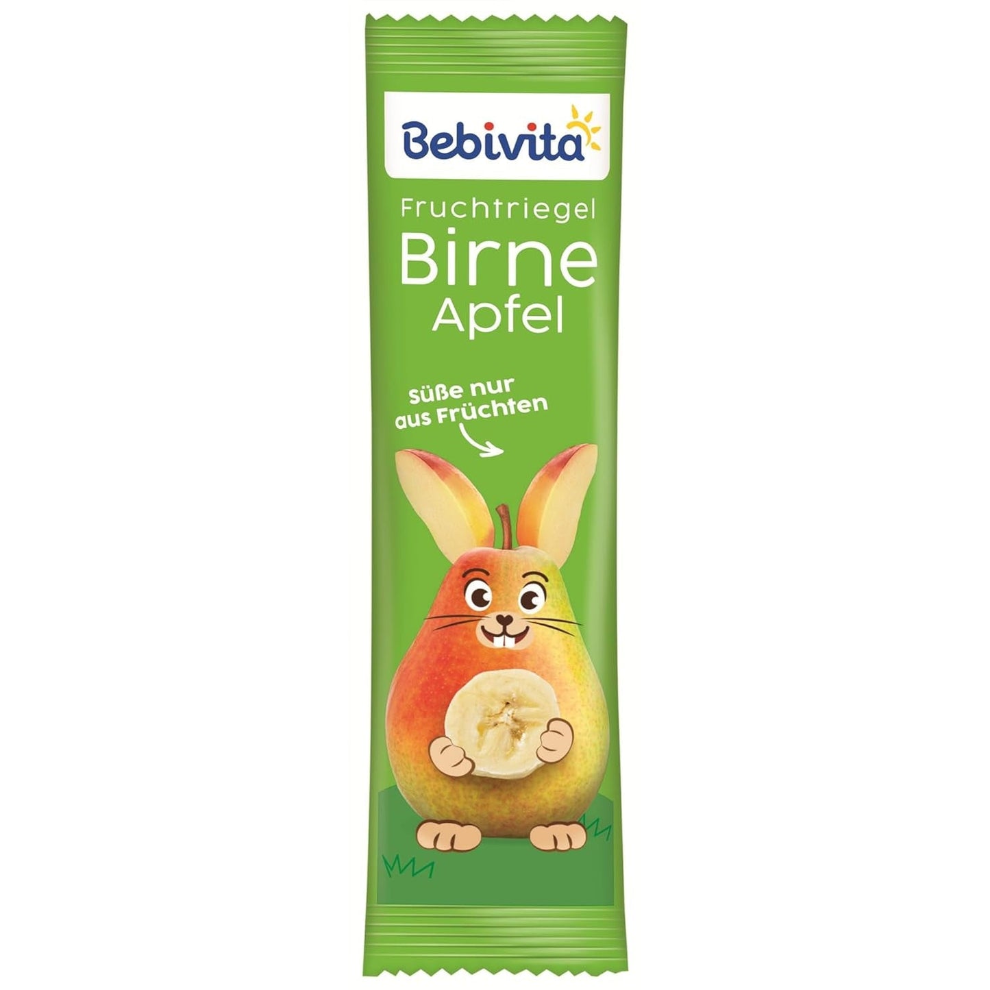 Batoane cu fructe pară-măr (20 x 25g), îndulcite doar cu fructe, gustare perfectă între mese, preparate din ingrediente strict controlate și selectate.