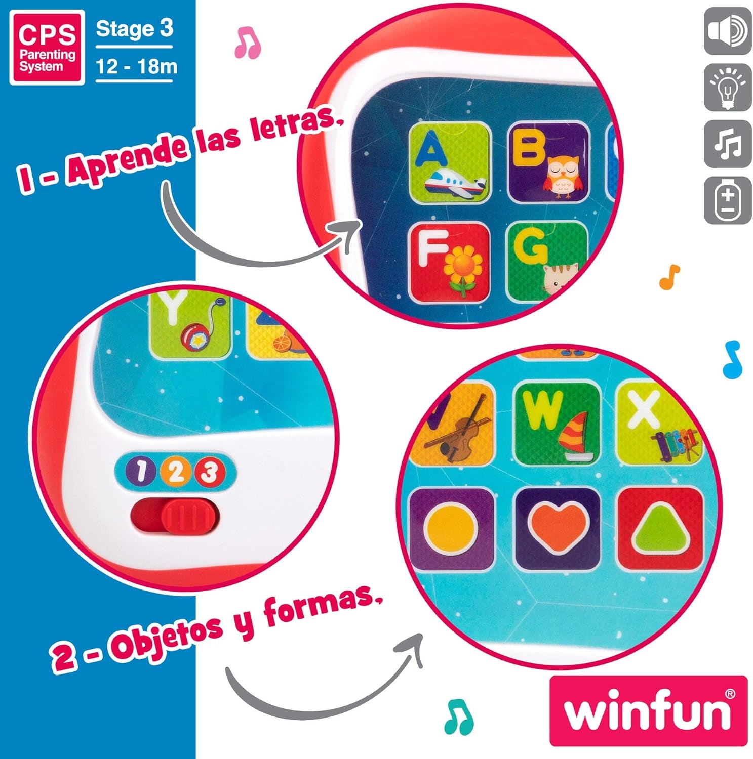 winfun ColorBaby 44256 Tavă de învățare cu lumină și sunet Jucarii Bebe Naty Shop