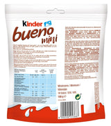Kinder Bueno Mini – Batoane de ciocolată cu napolitană crocantă, cremă de lapte și alune și ciocolată fină cu lapte – Dulciuri pentru Carnaval – 1 pungă de mini batoane ambalate individual (1 x 108 g)