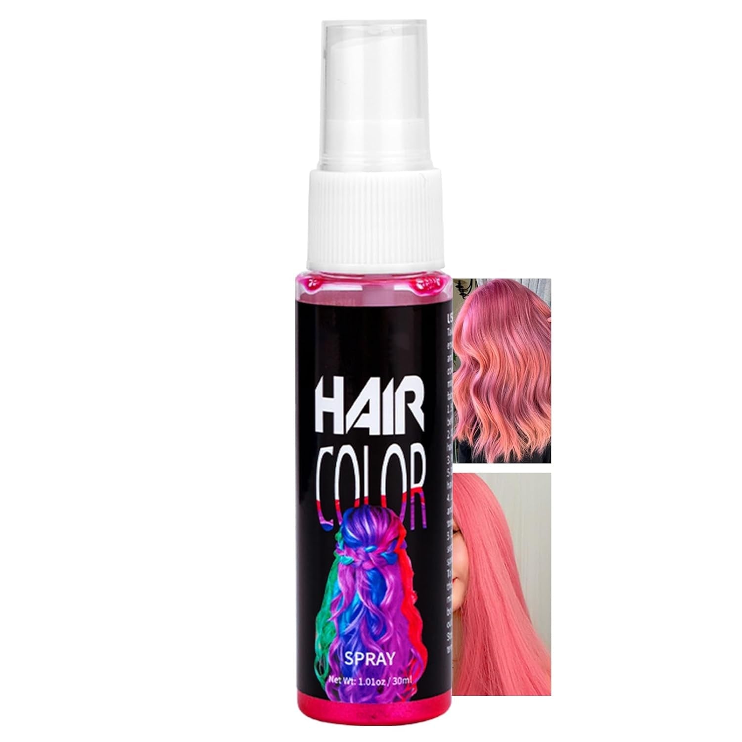 Culoare spray pentru păr, Vopsea de păr temporară spray roșu, Vopsea de păr colorată roșu, Vopsea de păr lavabilă, Spray de culoare pentru păr roșu viu, Vopsea de păr instant, Vopsea de păr pentru carnaval, Halloween, Cosplay, Party Vopsea pentru par Naty Shop Roz 30 Ml (1 pachet)