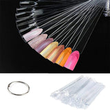 Display pentru unghii, 40 de bețișoare pentru ojă artificială, capsule, evantai practic, nail art