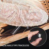 240 bucăți unghii artificiale, vârfuri unghii false extra lungi, acoperire completă, vârfuri unghii balerină (transparente)