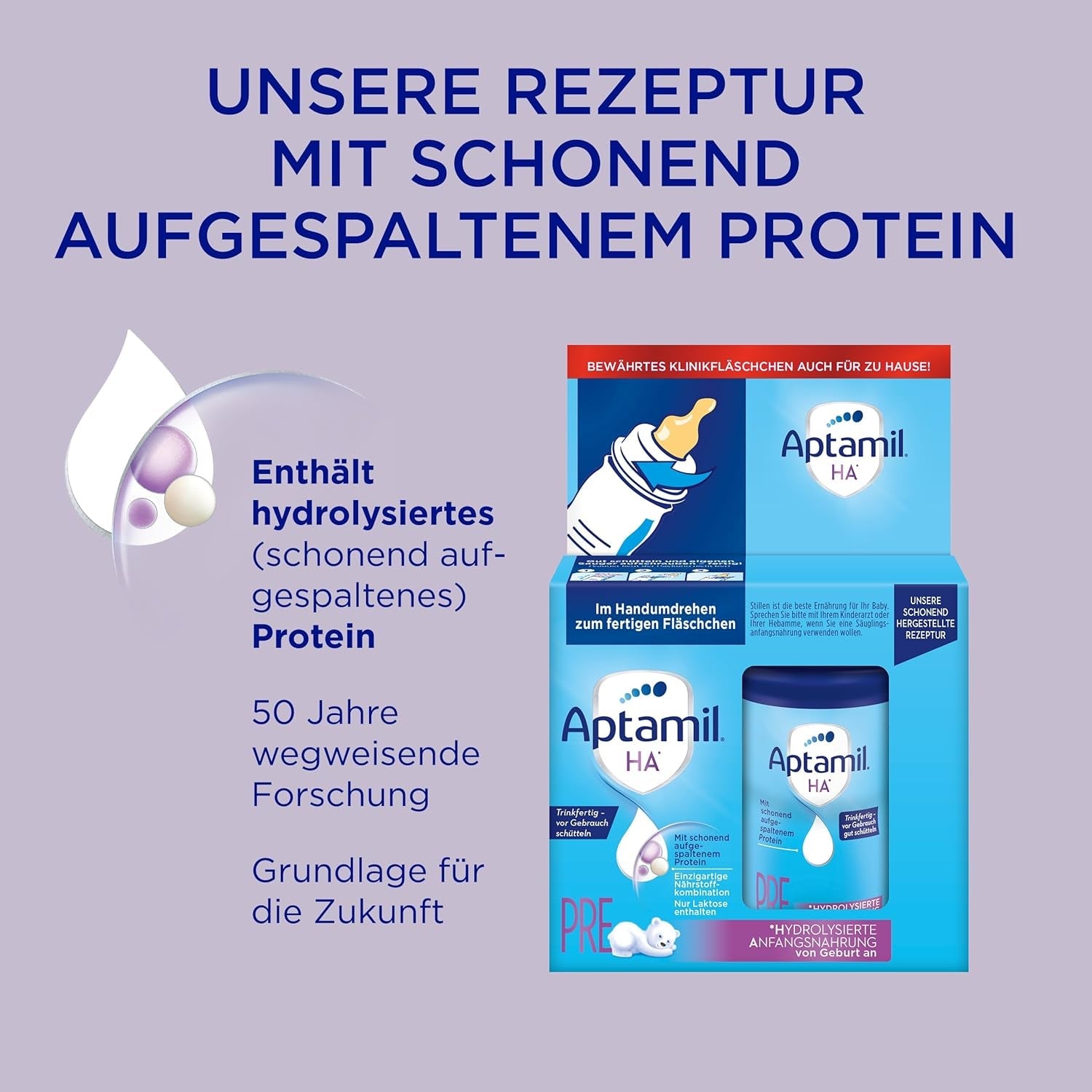Aptamil HA Pre Ready to Drink – Lapte hidrolizat pentru sugari de la naștere – 4 x 2 x 90 ml