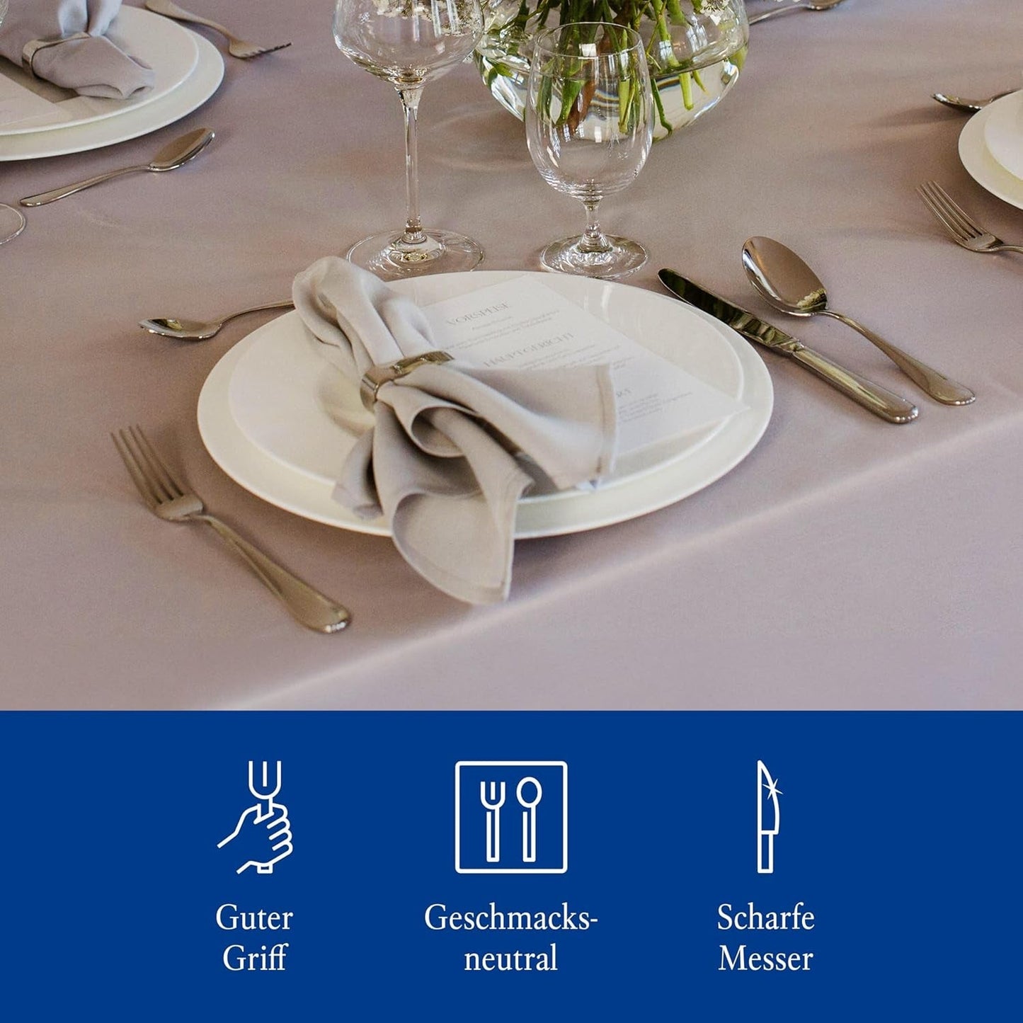 Villeroy & Boch – Oscar Tafelbesteck 24 Teilig 6 Personen, Spülmaschinenfest, Rostfrei, Besteck Set, Essbesteck, Messer Gabel Löffel Set, Cutlery Set, Besteckset Edelstahl, Edelstahl Bucatarie Naty Shop