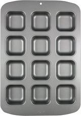 CSB106 Quadratische Antihaftbeschichtete Backform Mit 12 Minilöchern Aus Karbonstahl, Edelstahl, Silver, 37.3 X 26.1 X 3.1 Cm Matrite si tavi pentru copt Naty Shop