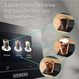 Espressor automat Siemens EQ700 classic TP715D01, control prin aplicație, preparare la rece, afișaj tactil intuitiv, până la 10 creații individuale de cafea ca favorite, curățare automată cu abur, 1500 W, gri-argintiu
