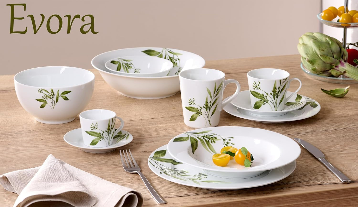 Serviciu de masă Ritzenhoff & Breker Evora, 12 piese, porțelan, alb