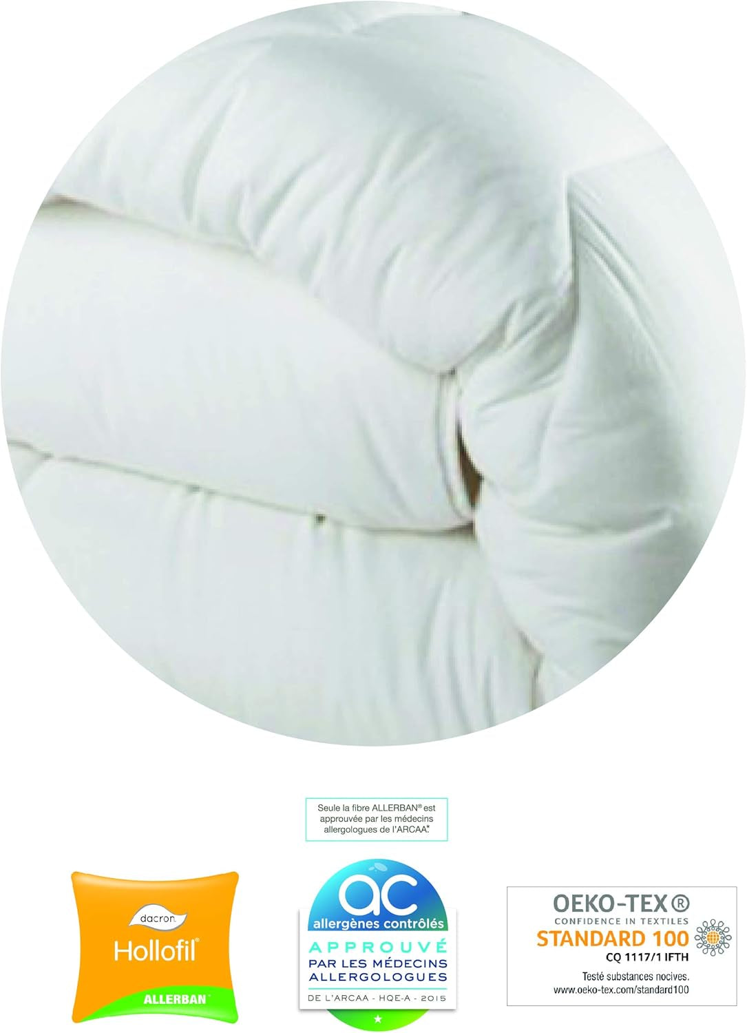 Blanrève Cthalvd011420 Copertă de plapumă Hollofil Allerban bumbac cald alb 140 X 200 cm Plapumi si pilote Naty Shop