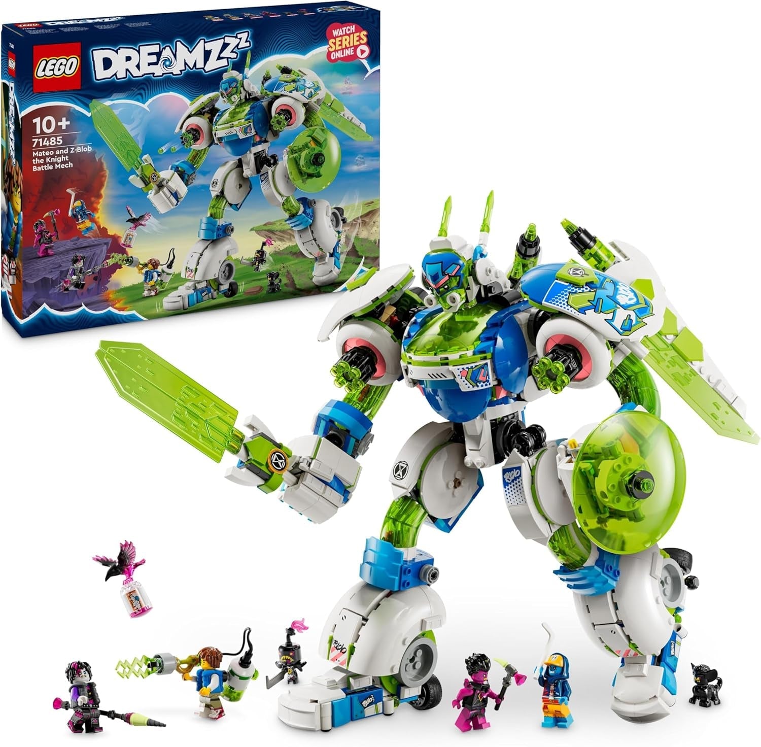 LEGO Dreamzzz 3-In-1 Mateo And Z-Blob The Knight Mech, set de joacă de reconstruit pentru băieți și fete de la 10 ani, cadou pentru copii, set fantezie, robot în 3 variante, jucărie de aventură 71485 Seturi de constructie Besuche den LEGO-Store Titlu implicit