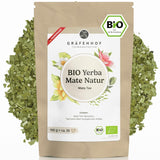Ceai Yerba Mate Bio, originalul, 1 kg ceai mate vrac, conținut ridicat de cofeină, neprăjit, uscat la aer, analizat în laborator, frunze de mate ambalate în Germania, calitate premium Gräfenhof