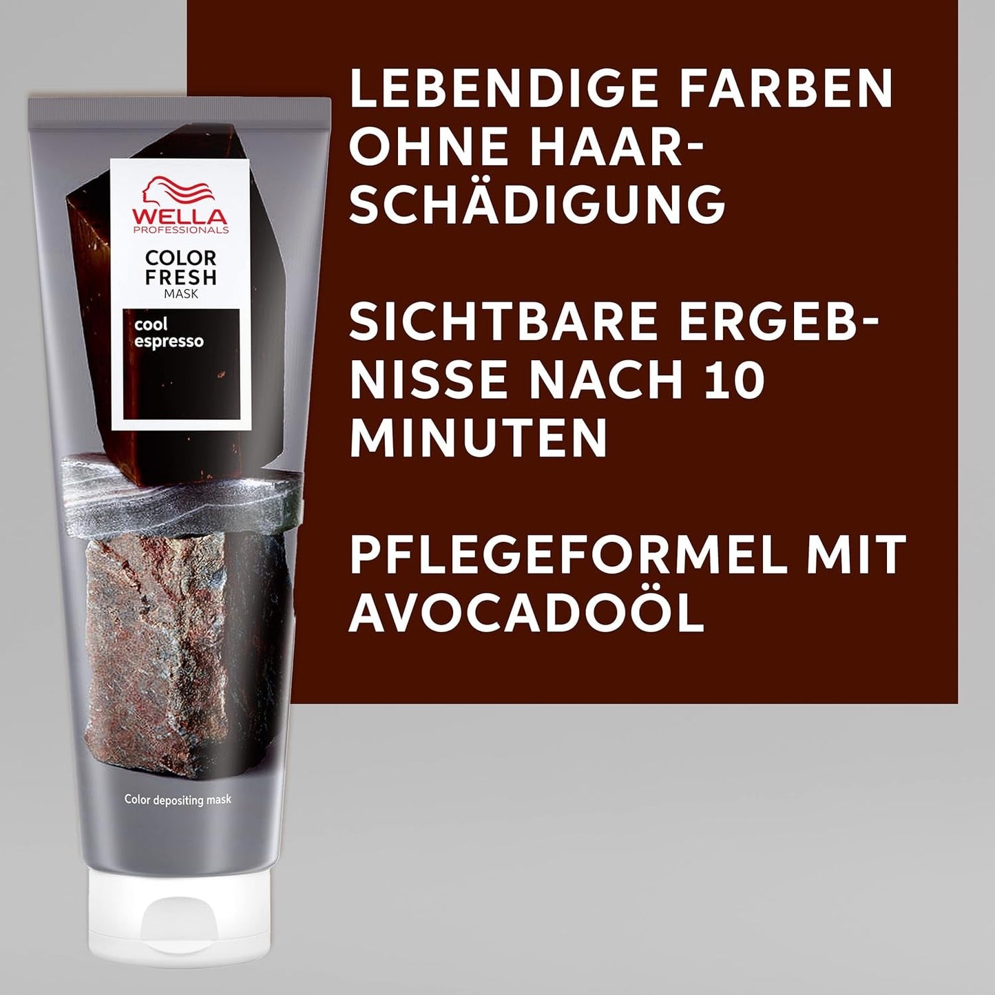 Wella Professionals Color Fresh Mask Cool Espresso - tratament pentru revitalizarea și schimbarea culorii părului - nuanță hrănitoare cu ulei de avocado - pentru păr negru și negru - 150 ml Masca de par Naty Shop