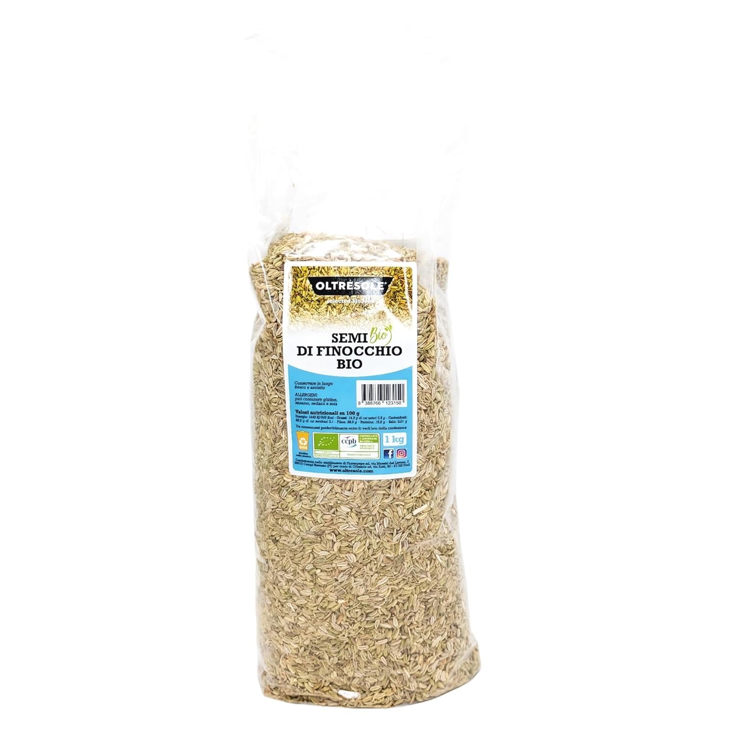 Semințe de fenicul organice, 3 kg, semințe organice întregi, ideale pentru ceaiuri digestive din plante și rețete, perfecte pentru copt, dimensiune convenabilă