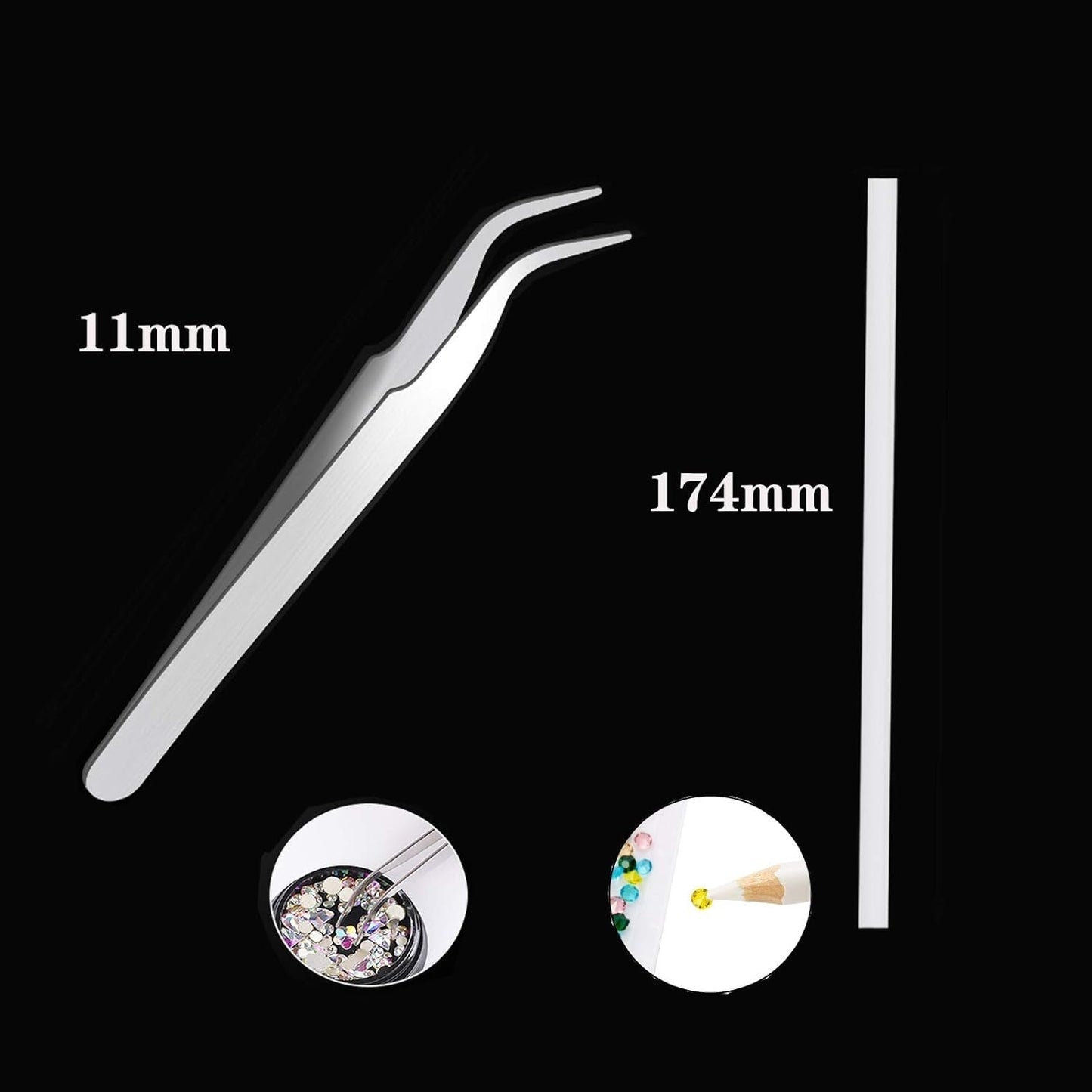 10 cutii kit de strasuri pentru unghii, accesorii multifuncționale cu 1 pensetă, diamante decorative, cristale, perle, pietre prețioase, colorate, amestecate, ochi de cal, pietre metalice, pentru decorarea unghiilor DIY