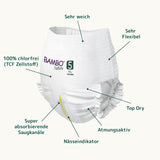 Scutece Bambo Nature, mărimea 5 (11-17 kg) - cutie lunară cu 95 bucăți | Scutece cu protecție îmbunătățită împotriva scurgerilor | Confort și libertate supreme pentru copiii activi | Scutece testate dermatologic